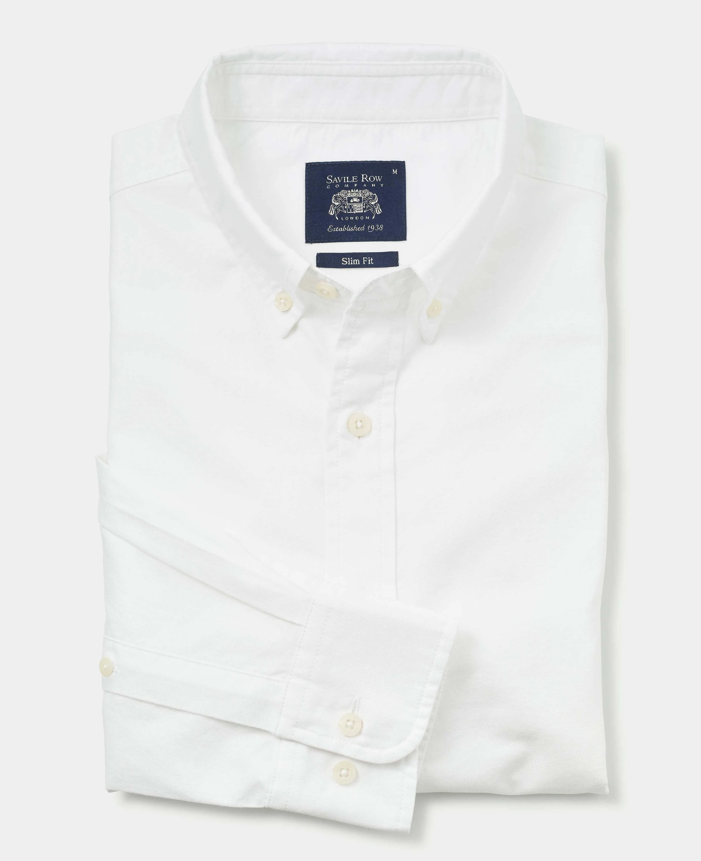 White Slim Fit Oxford Shirt