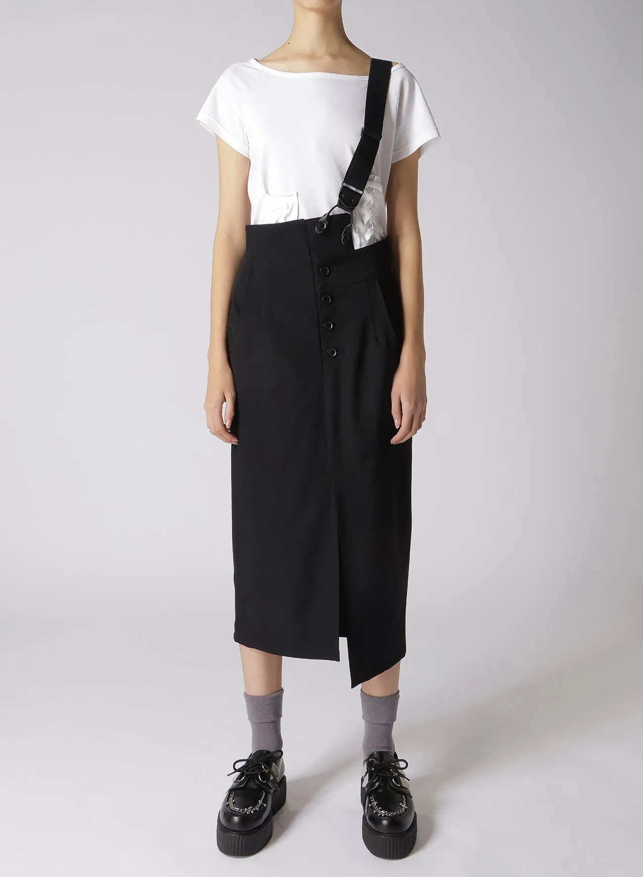 WOOL/GABARDINE TWISTED TIGHT SKIRT