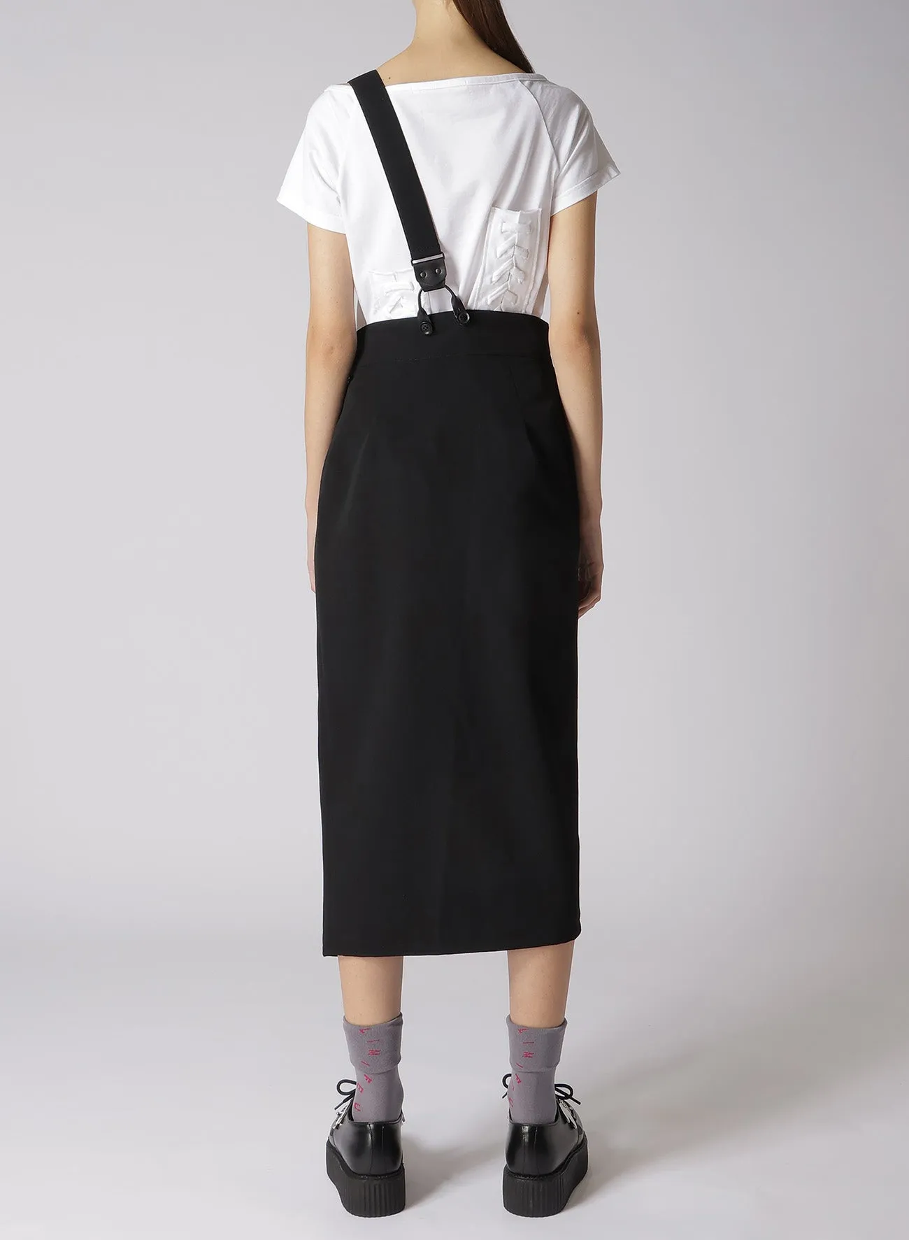 WOOL/GABARDINE TWISTED TIGHT SKIRT