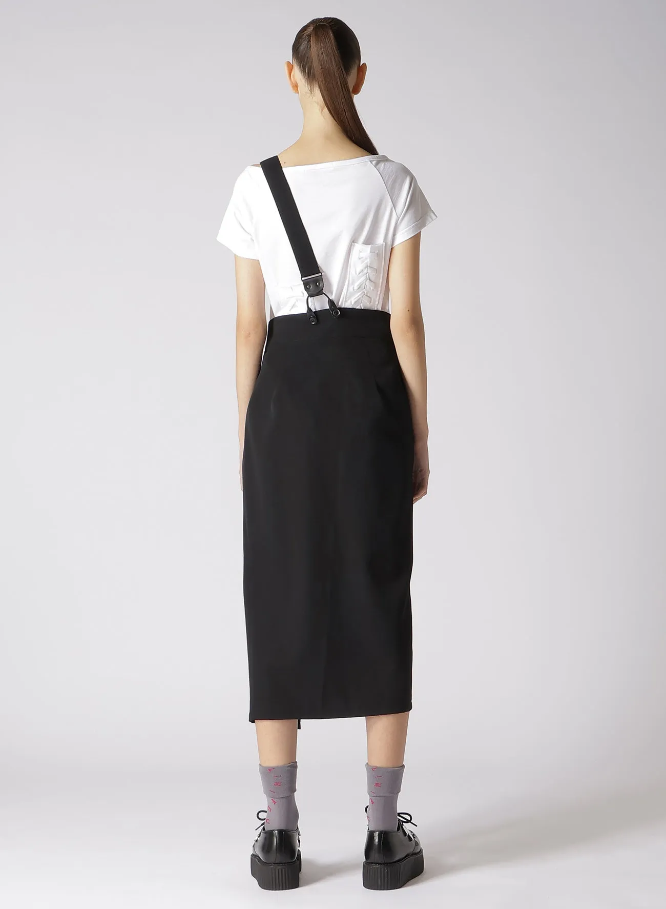 WOOL/GABARDINE TWISTED TIGHT SKIRT