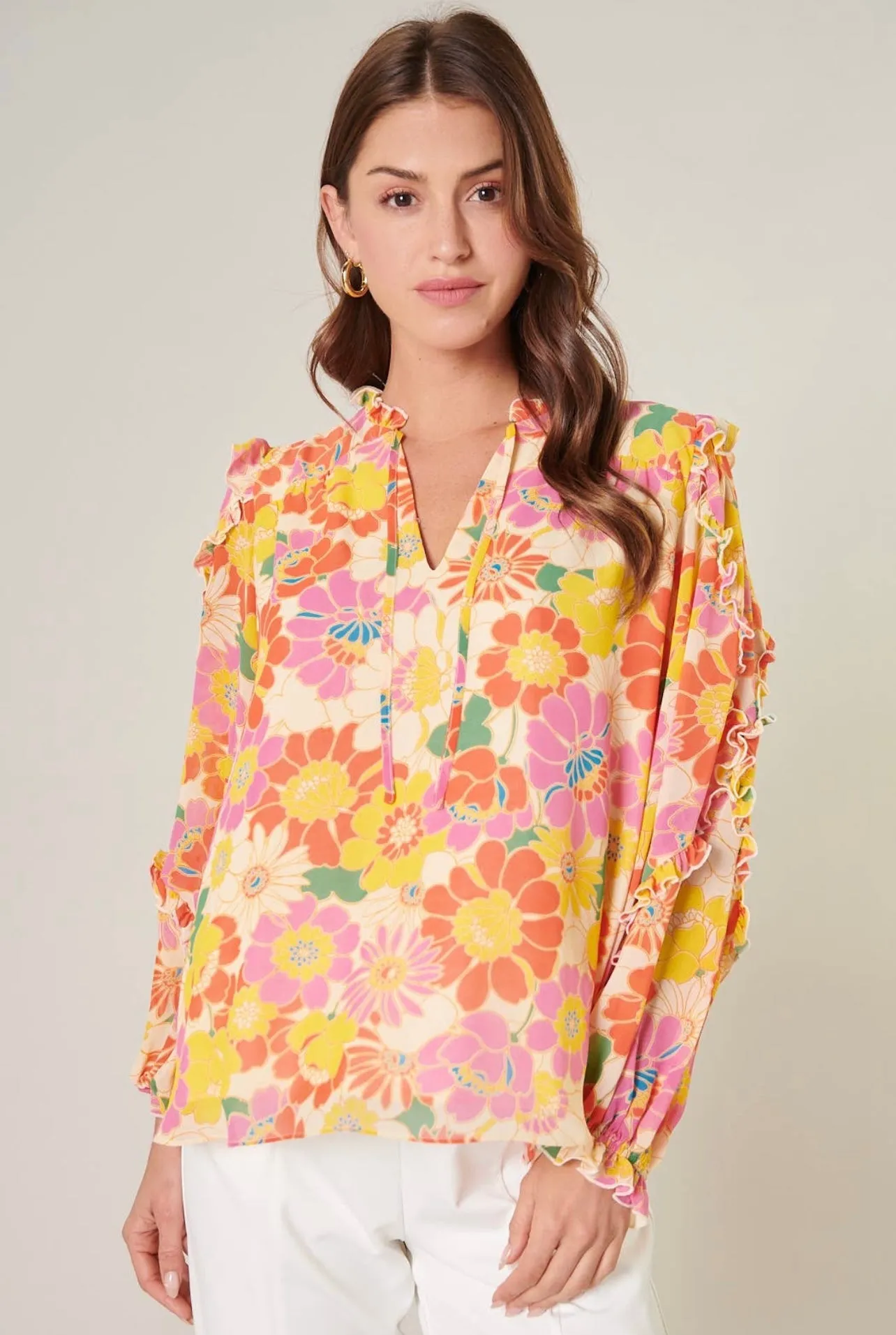 Zippy Tropical Raj Ruffle Blouse