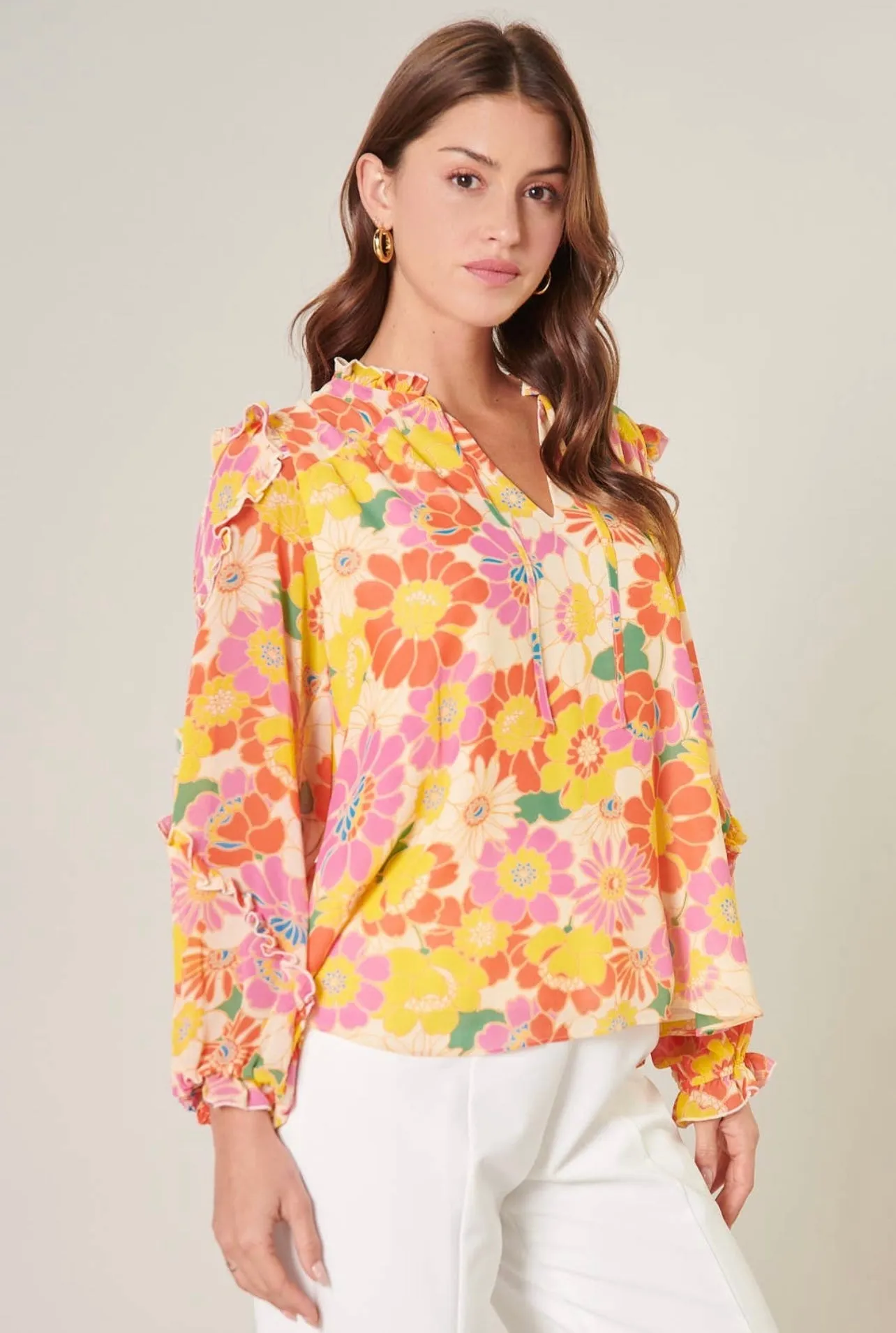 Zippy Tropical Raj Ruffle Blouse